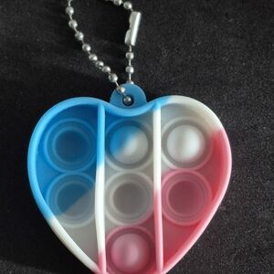 Heart-Shaped Pop It Sensory Fidget Toy - Blue White Pink